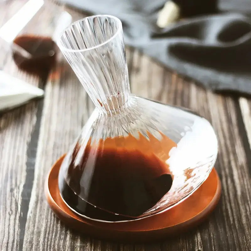 Carafe rotative en cristal | Carafe à vin, whisky et champagne pivotante à 360° de 1,5 litre