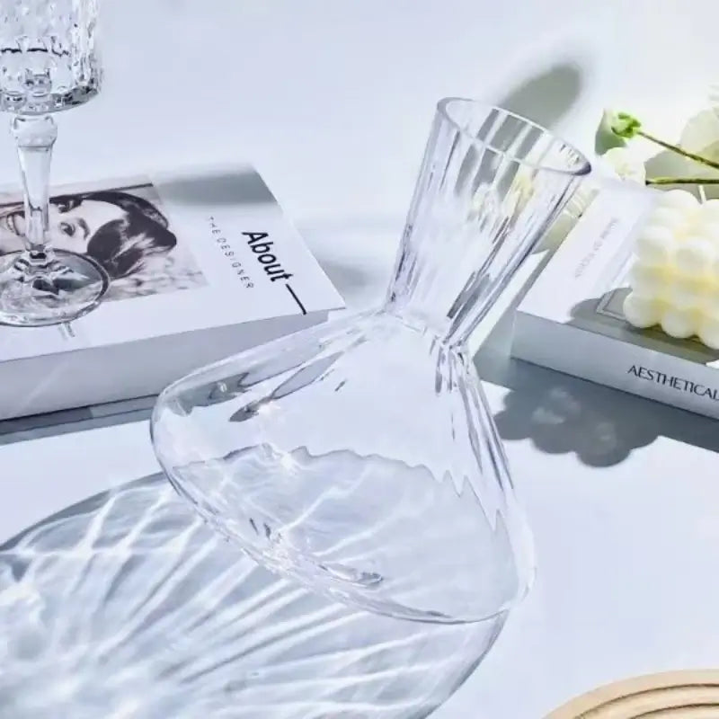 Carafe rotative en cristal | Carafe à vin, whisky et champagne pivotante à 360° de 1,5 litre