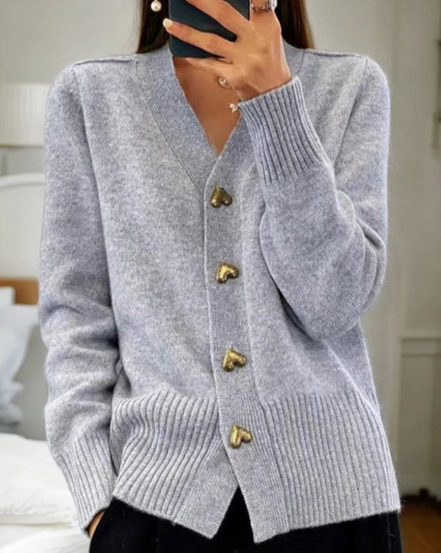 Cardigan en tricot à boutons pour femme
