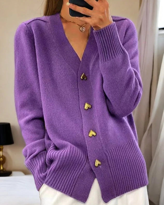 Cardigan en tricot à boutons pour femme