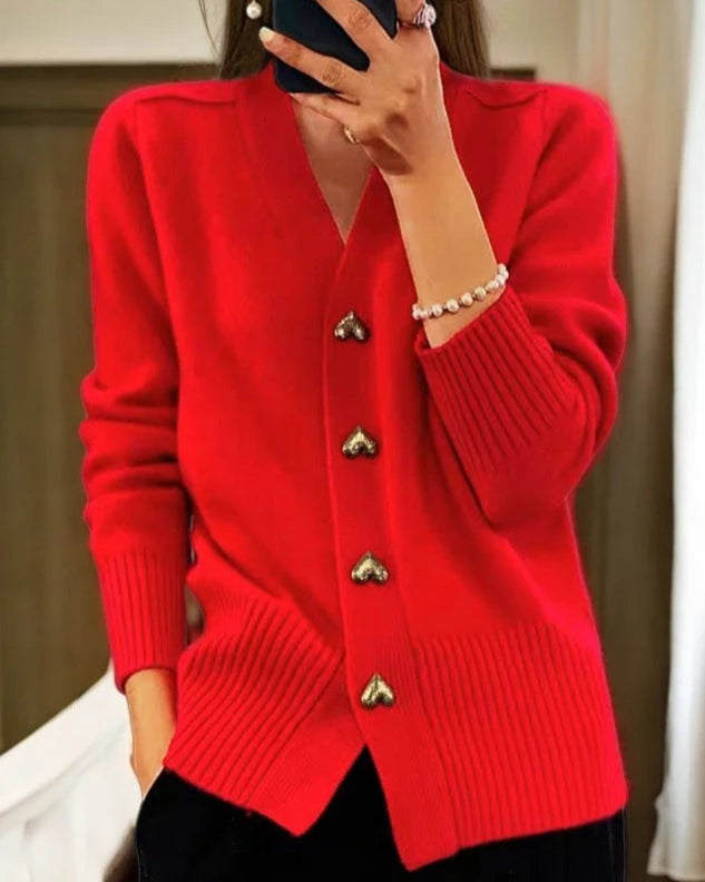 Cardigan en tricot à boutons pour femme