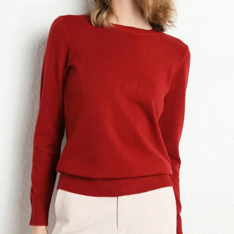 Cashmere Jumper with Classic Neckline for the Autumn Season