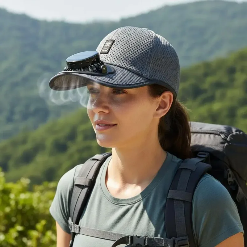 Casquette d'extérieur élégante 2 en 1 avec ventilateur rafraîchissant