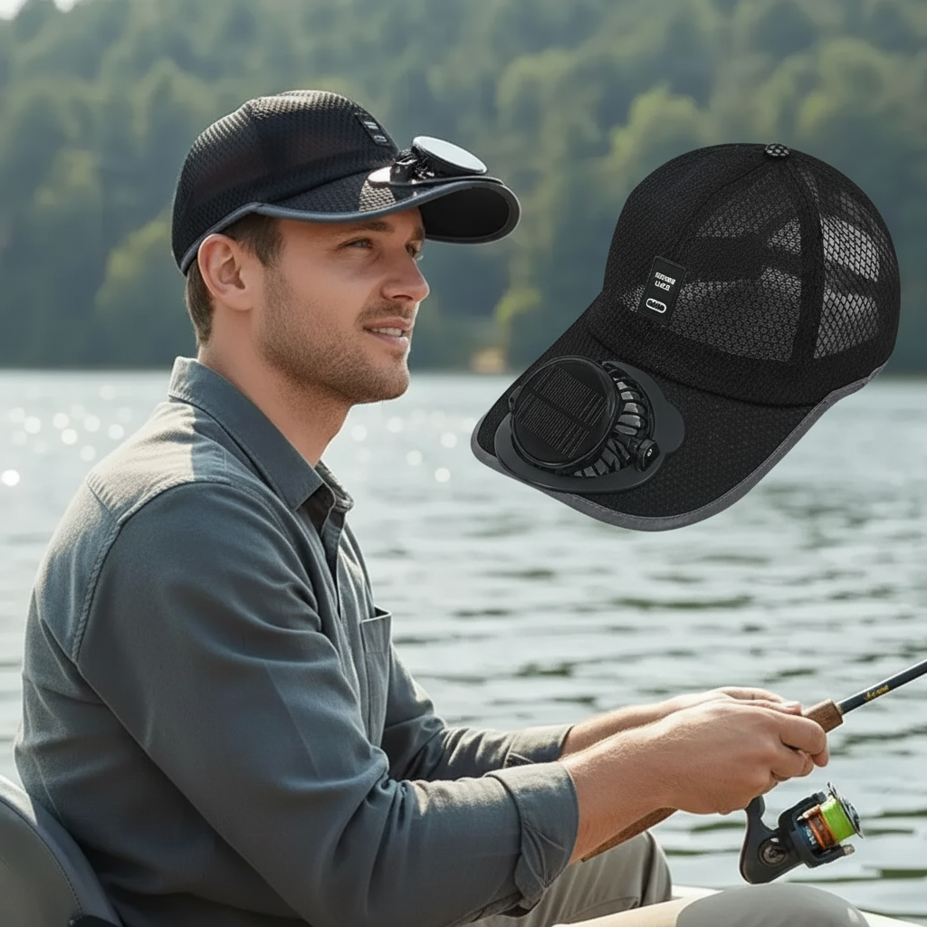 Casquette d'extérieur élégante 2 en 1 avec ventilateur rafraîchissant