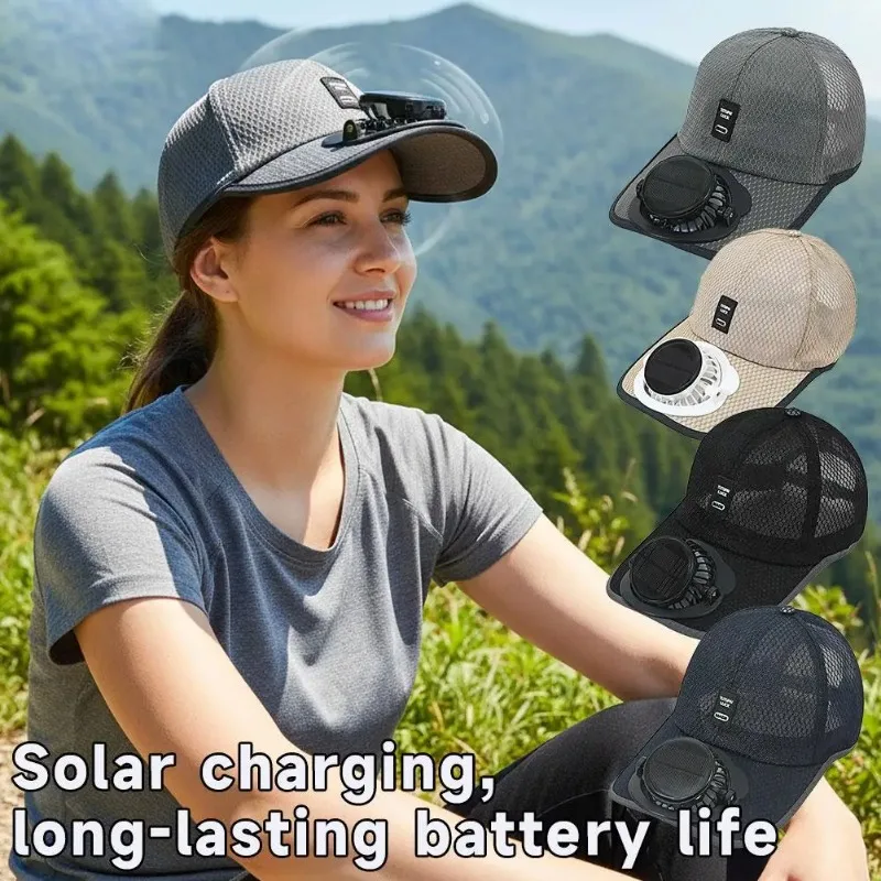 Casquette d'extérieur élégante 2 en 1 avec ventilateur rafraîchissant