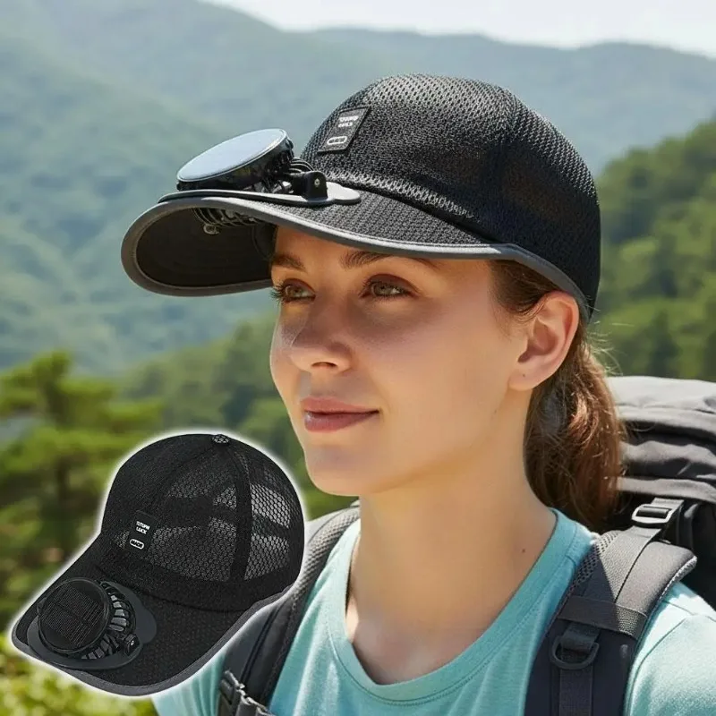 Casquette d'extérieur élégante 2 en 1 avec ventilateur rafraîchissant