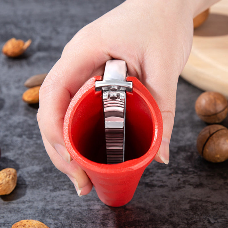 Casse-noix ergonomique en aluminium rouge et noir