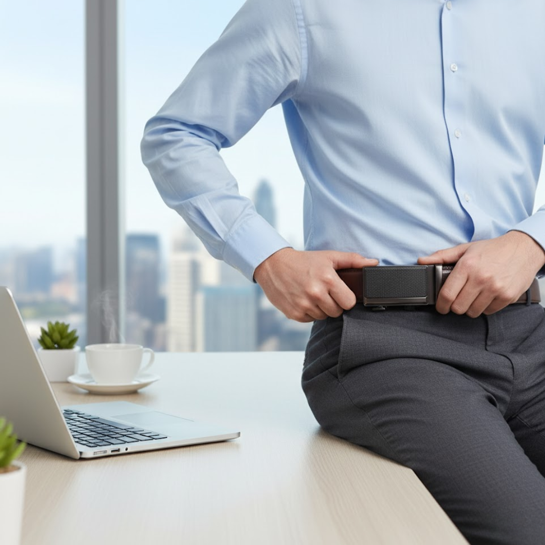 Ceinture élégante pour homme avec boucle automatique