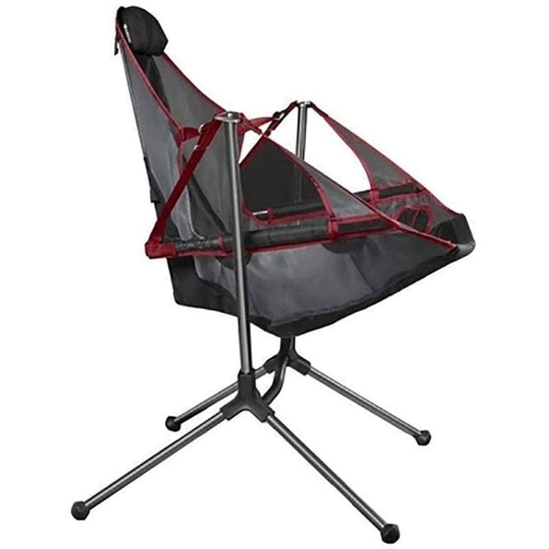 Chaise basculante pliante d'extérieur portable avec oreiller pour camping et pêche