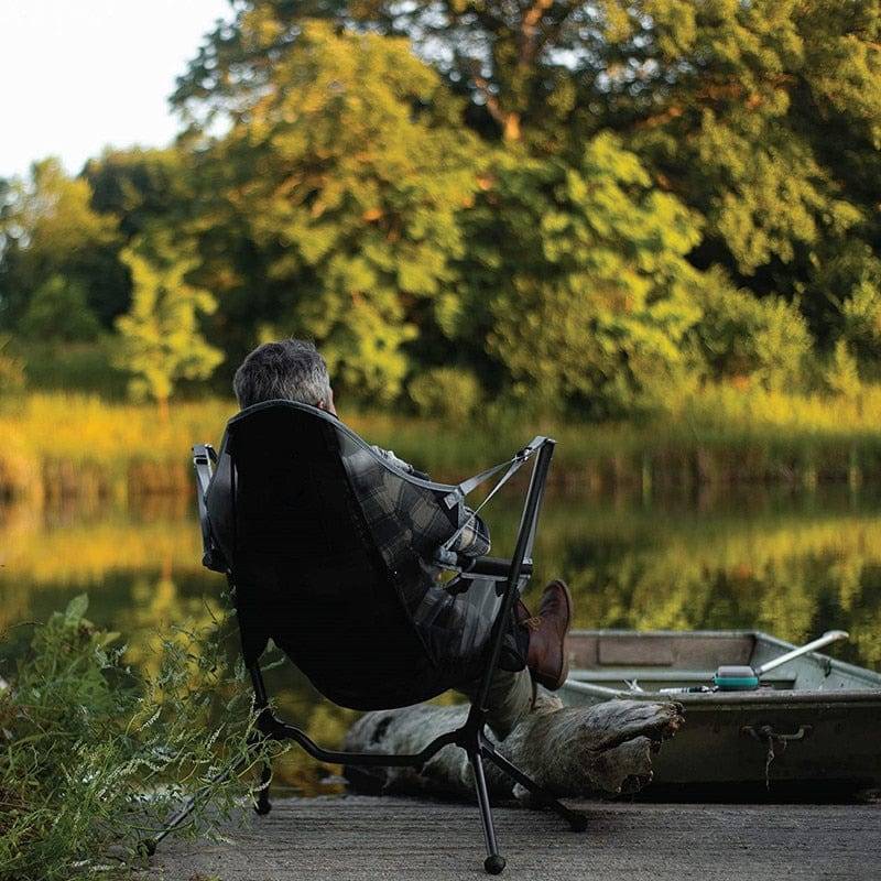 Chaise basculante pliante d'extérieur portable avec oreiller pour camping et pêche
