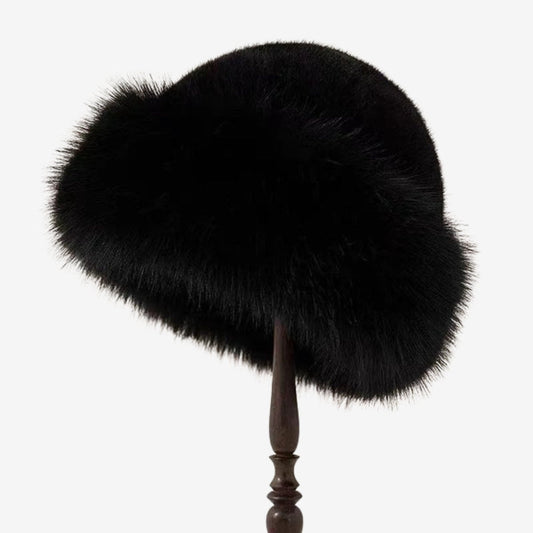 Chapeau bob en fourrure moelleux avec cache-oreilles