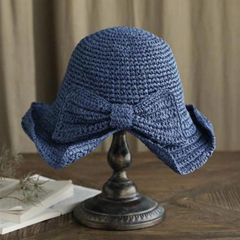 Chapeau d'été à bords et nœud