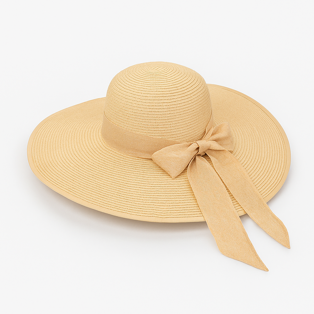Chapeau de plage en paille à large bord pour femme
