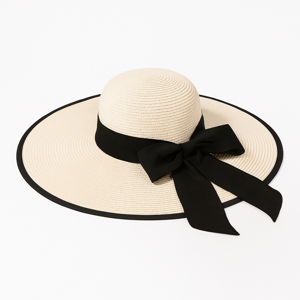 Chapeau de plage en paille à large bord pour femme