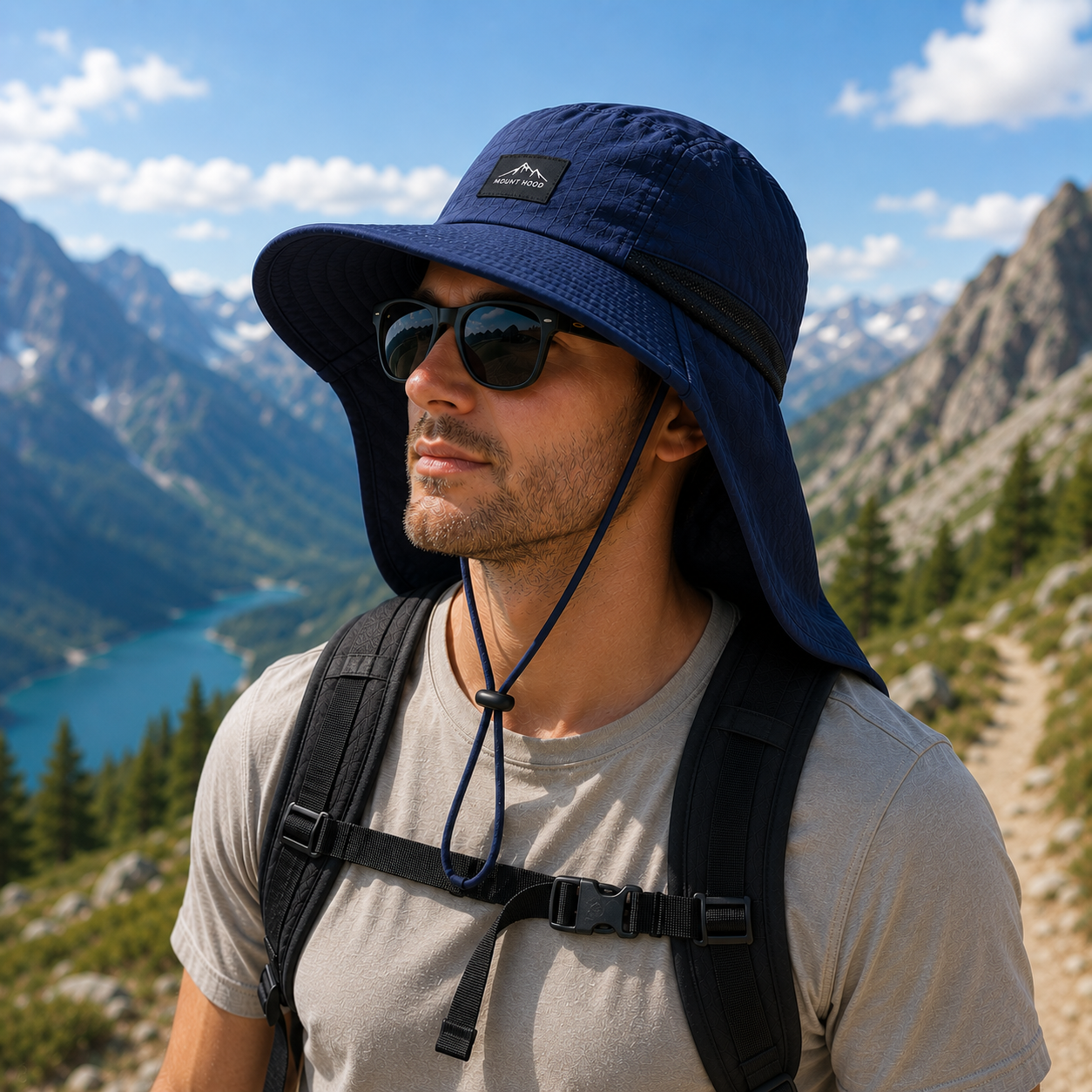 Chapeau de soleil de randonnée avec protège-nuque | UPF 50