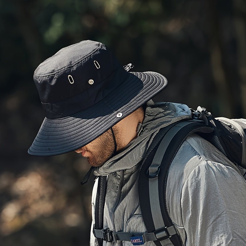 Chapeau de soleil homme à large bord pour activités outdoor avec ventilation