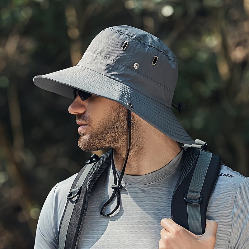 Chapeau de soleil homme à large bord pour activités outdoor avec ventilation