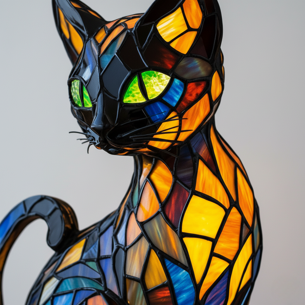 Charmante figurine décorative artistique de chat