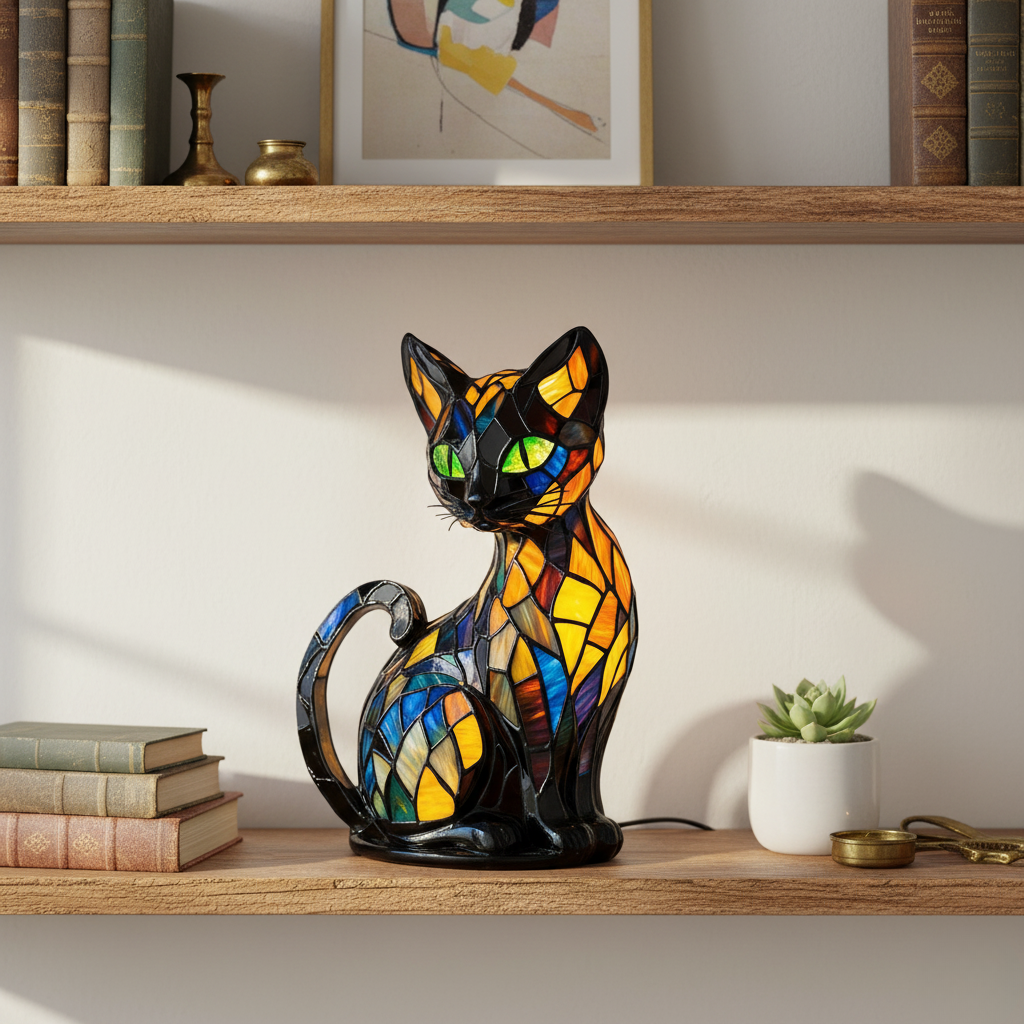 Charmante figurine décorative artistique de chat