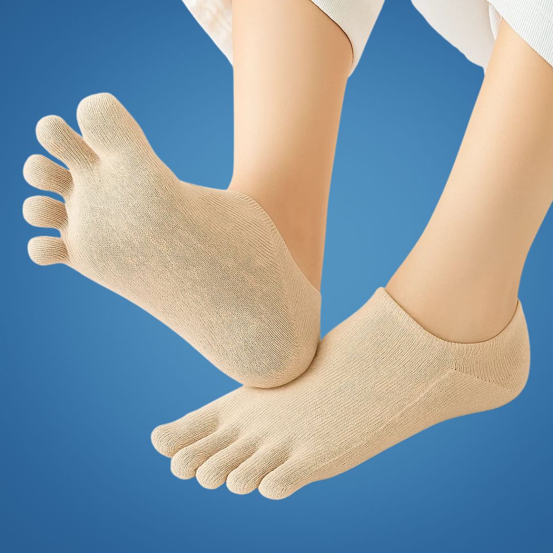 Chaussettes invisibles à orteils séparés – Maille respirante antidérapante – Coupe basse – Confort estival, prévention des ampoules et fraîcheur toute la journée