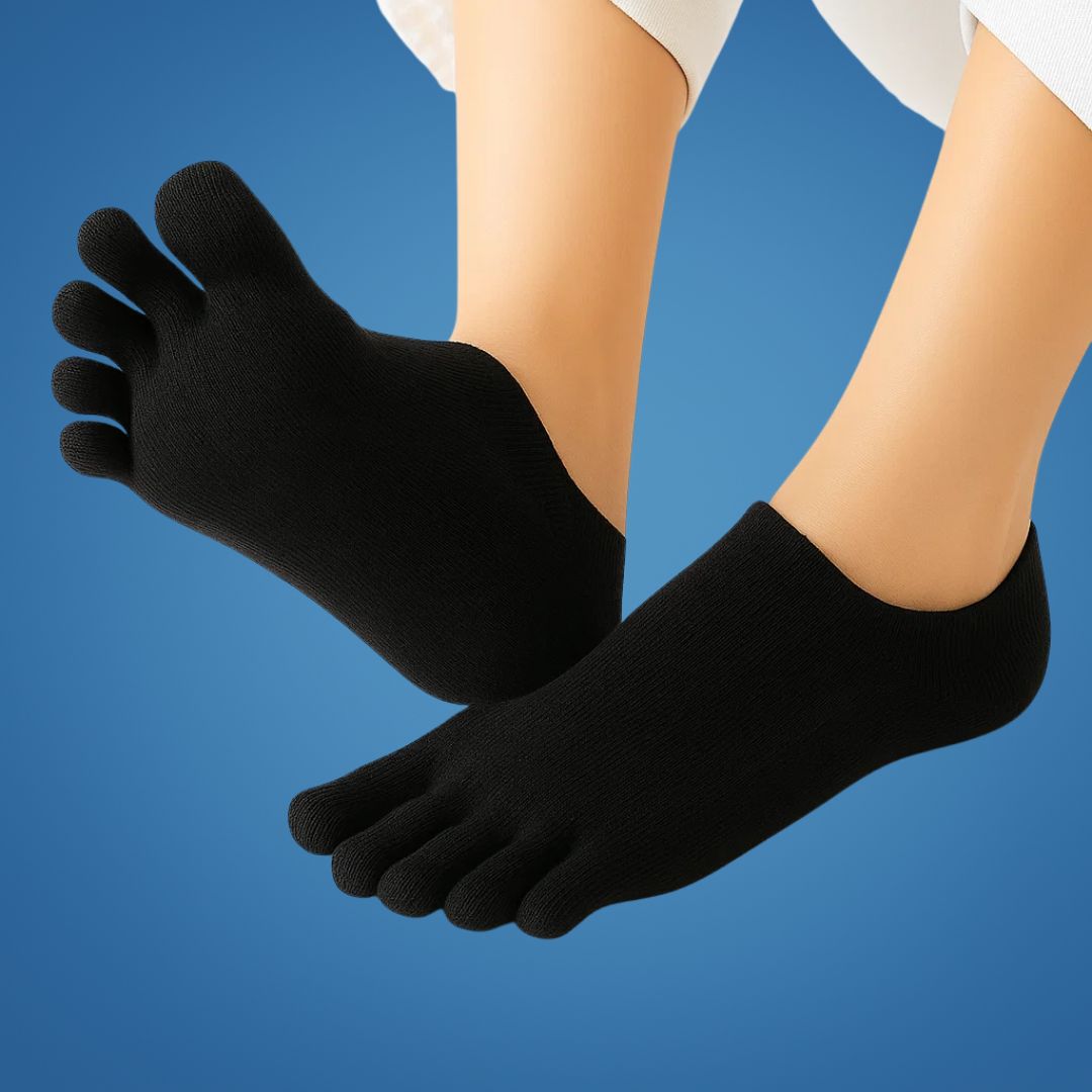 Chaussettes invisibles à orteils séparés – Maille respirante antidérapante – Coupe basse – Confort estival, prévention des ampoules et fraîcheur toute la journée