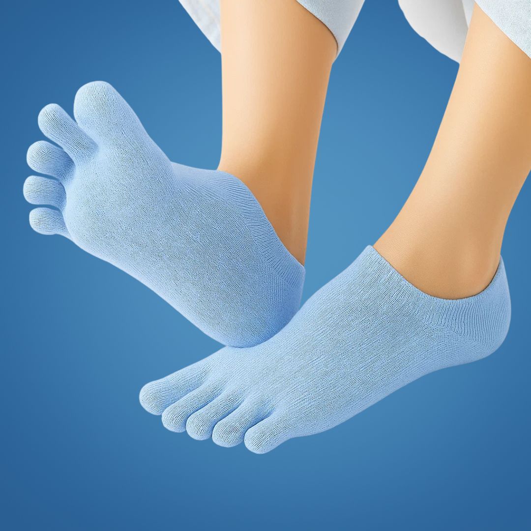 Chaussettes invisibles à orteils séparés – Maille respirante antidérapante – Coupe basse – Confort estival, prévention des ampoules et fraîcheur toute la journée
