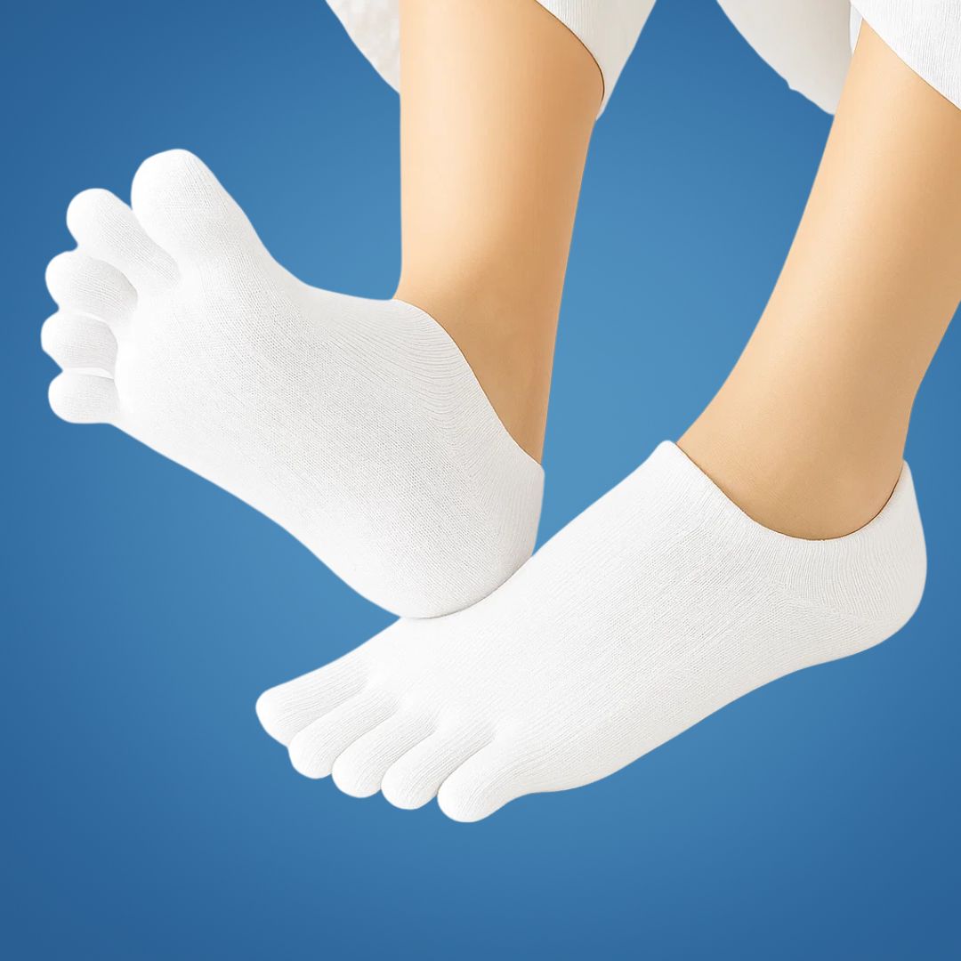 Chaussettes invisibles à orteils séparés – Maille respirante antidérapante – Coupe basse – Confort estival, prévention des ampoules et fraîcheur toute la journée