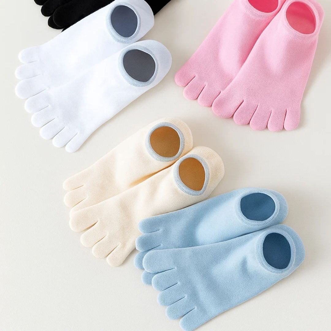 Chaussettes invisibles à orteils séparés – Maille respirante antidérapante – Coupe basse – Confort estival, prévention des ampoules et fraîcheur toute la journée