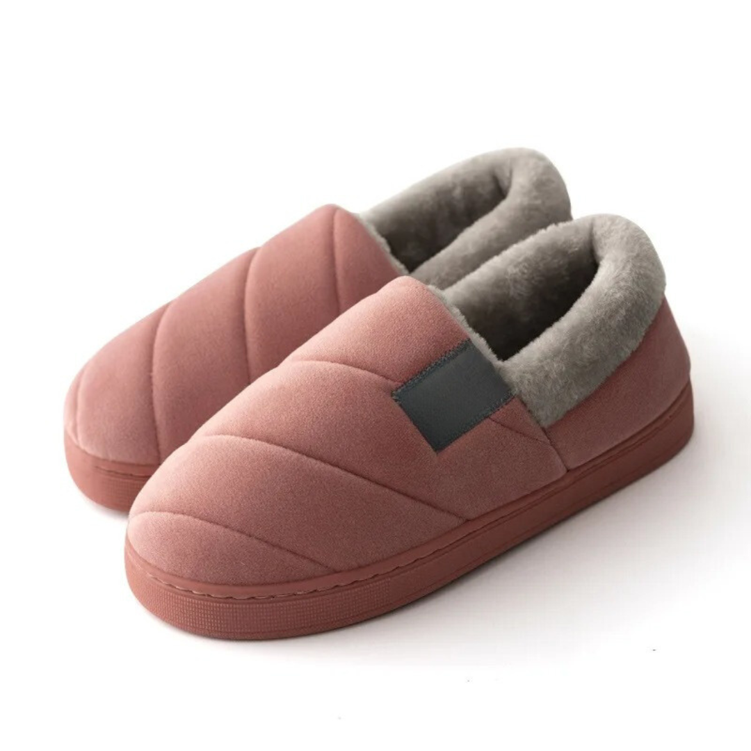 Chaussons antidérapants en fourrure pour homme