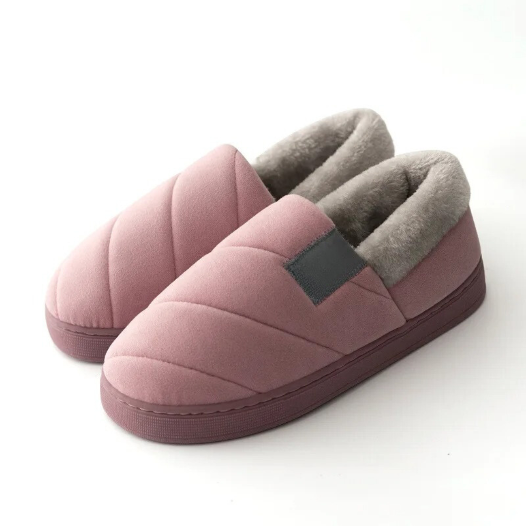 Chaussons antidérapants en fourrure pour homme