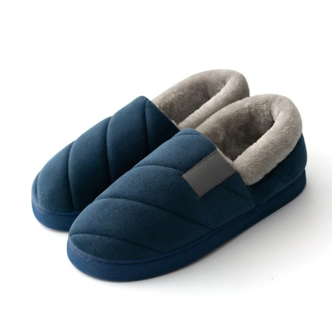 Chaussons antidérapants en fourrure pour homme