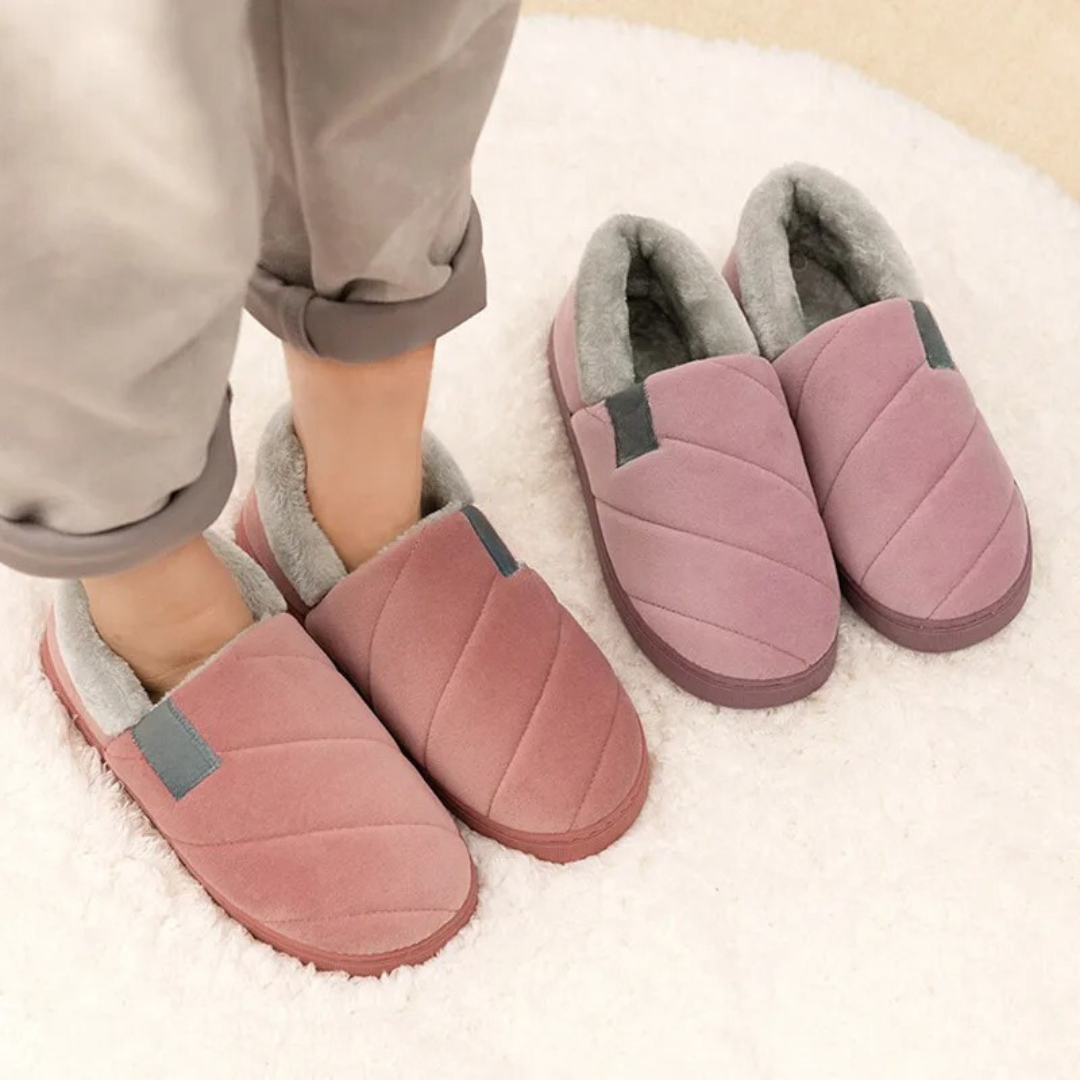 Chaussons antidérapants en fourrure pour homme