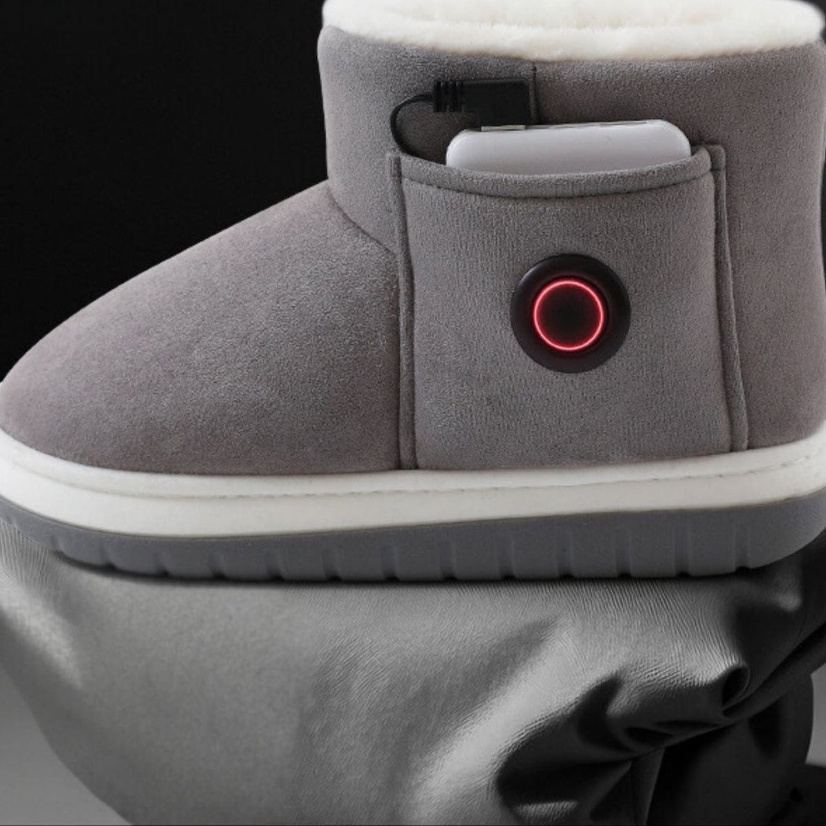 Chaussons chauffants USB pour homme et femme – Chaussons doux avec réglage de la température