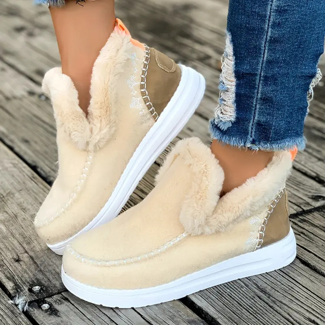 Chaussons d'hiver confortables doublés de polaire pour femme