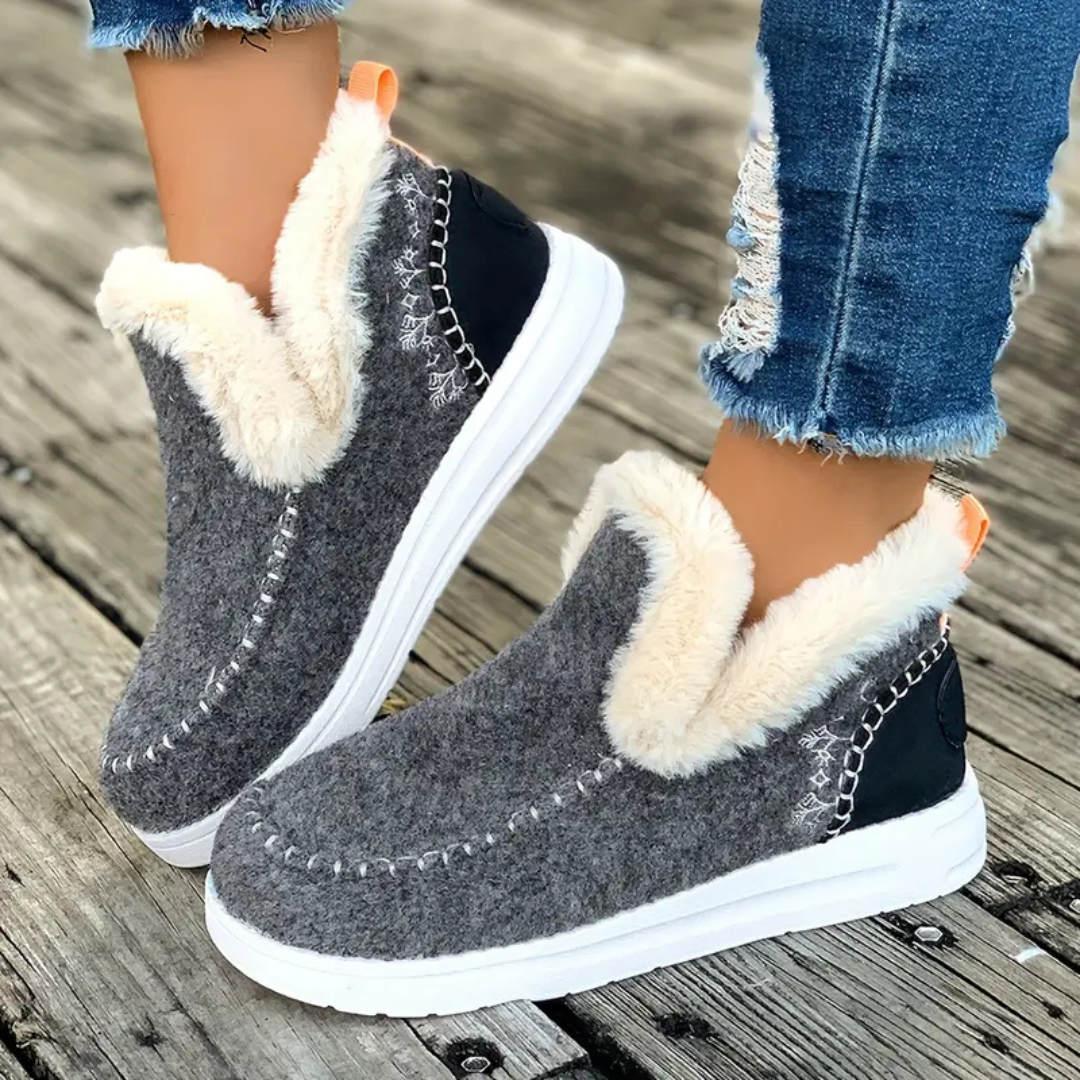 Chaussons d'hiver confortables doublés de polaire pour femme