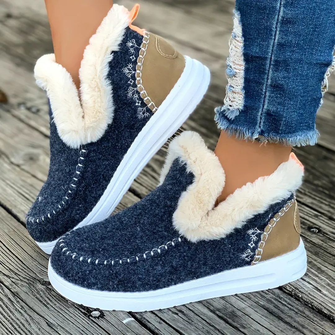 Chaussons d'hiver confortables doublés de polaire pour femme