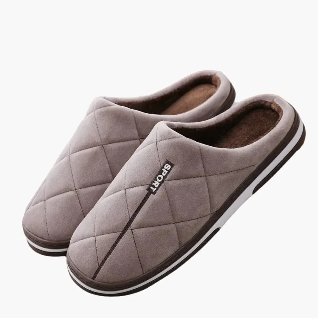 Chaussons d'intérieur pour homme à bout fermé et intérieur rembourré