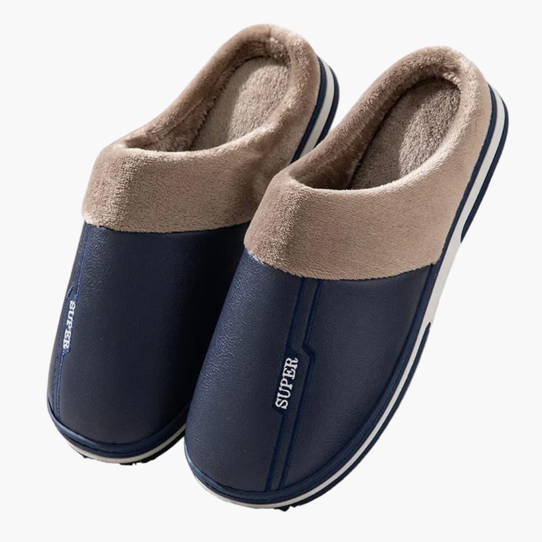 Chaussons d'intérieur pour homme à bout fermé et intérieur rembourré