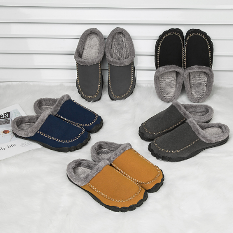Chaussons doublés de luxe pour homme