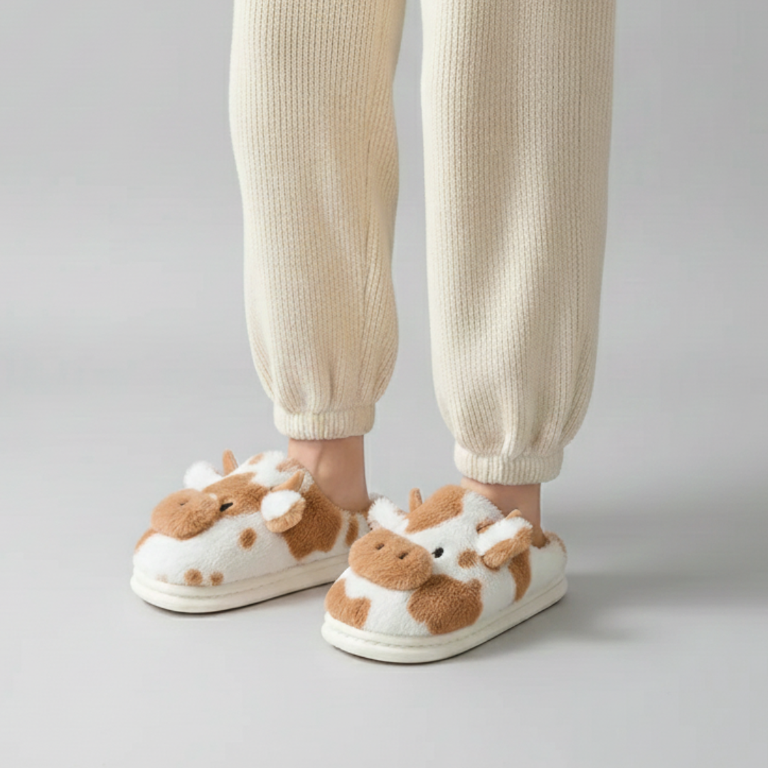 Chaussons en peluche à bout fermé