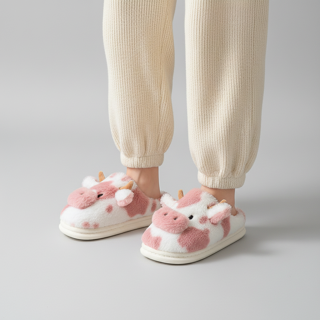 Chaussons en peluche à bout fermé