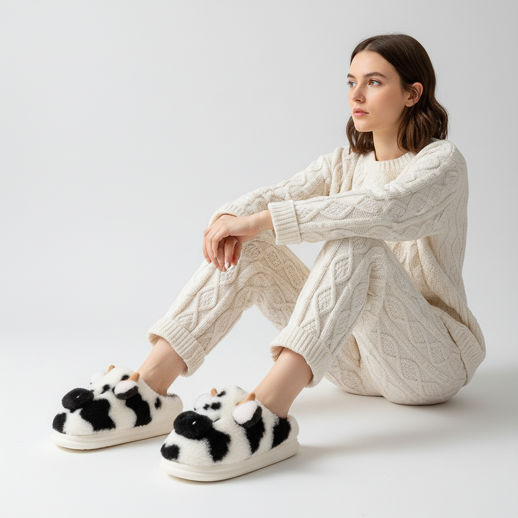 Chaussons en peluche à bout fermé
