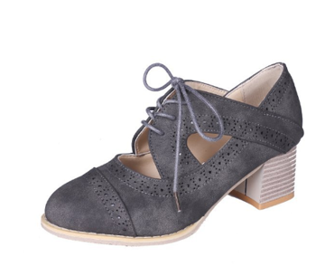 Chaussures à lacets et talon bloc pour femme
