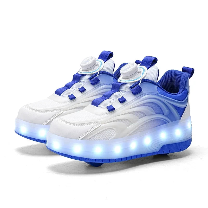 Chaussures à roulettes à LED pour enfant – Baskets lumineuses pour garçon et fille avec roues rechargeables par USB