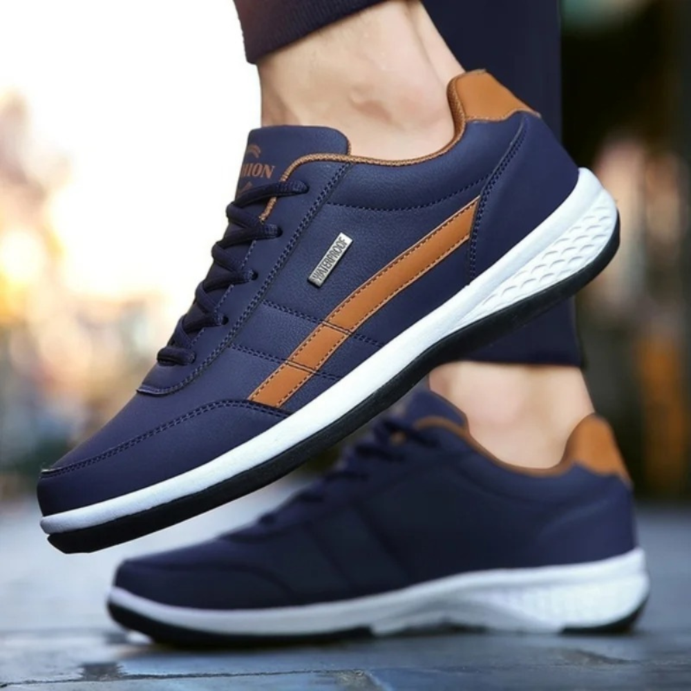 Chaussures anatomiques en cuir imperméables pour homme avec soutien de la voûte plantaire