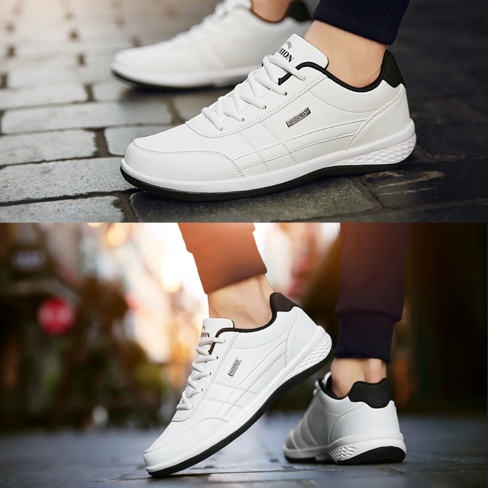 Chaussures anatomiques en cuir imperméables pour homme avec soutien de la voûte plantaire