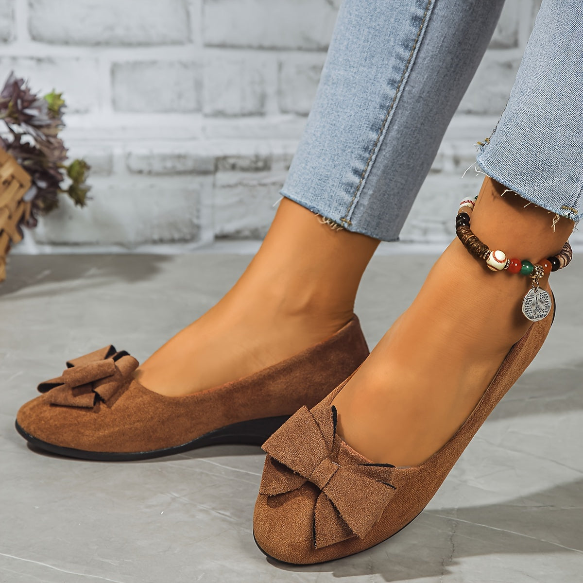 Chaussures compensées pour femme avec nœud