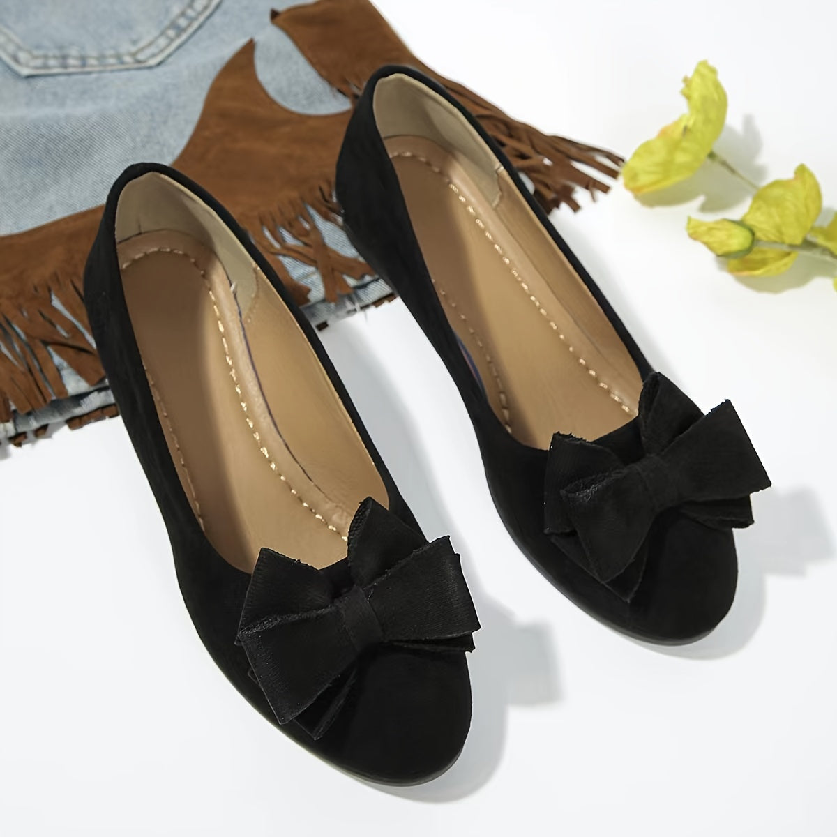 Chaussures compensées pour femme avec nœud