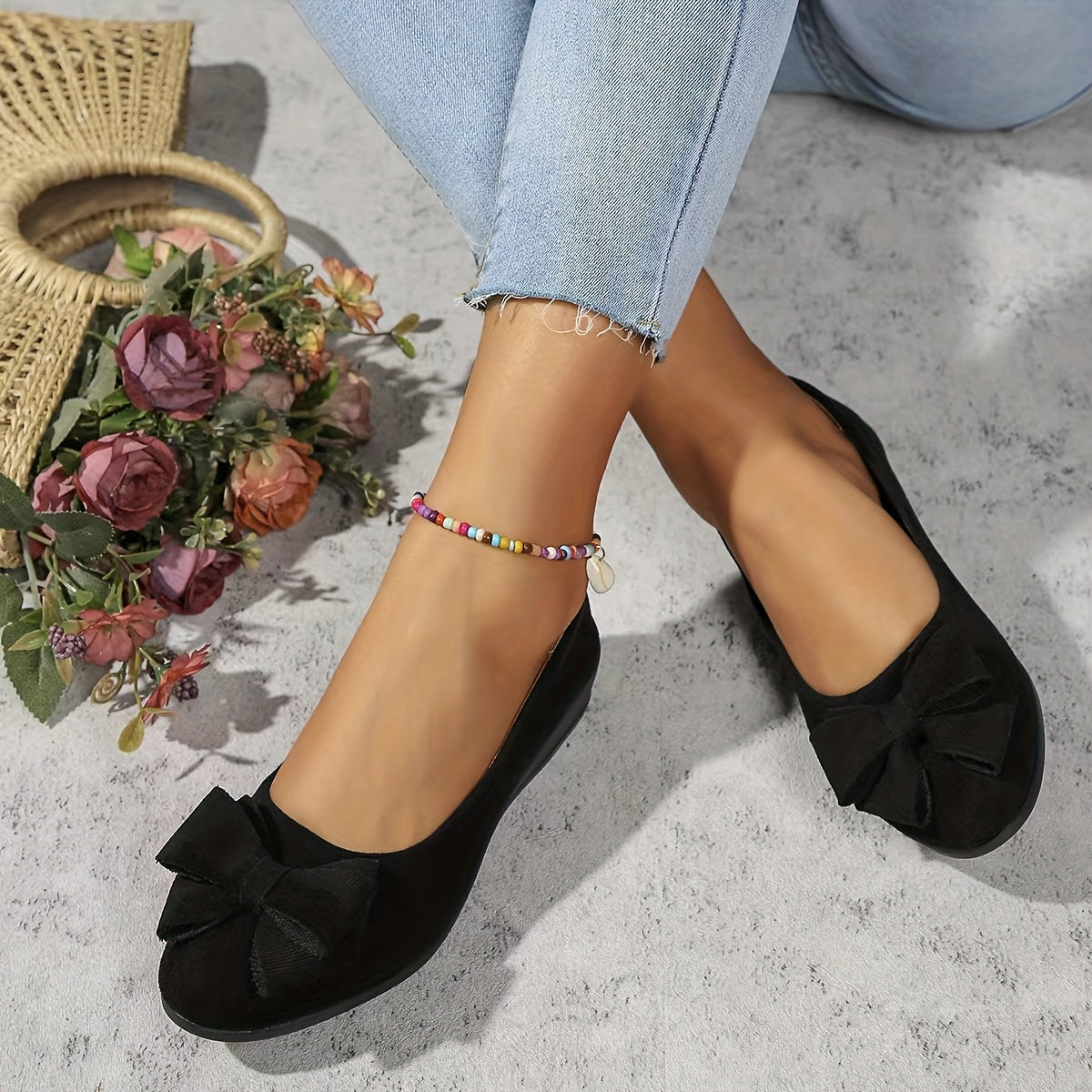 Chaussures compensées pour femme avec nœud