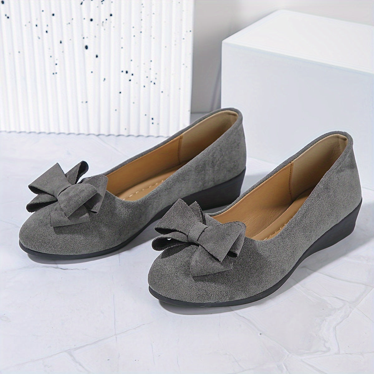 Chaussures compensées pour femme avec nœud